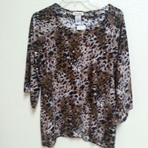 NWT Brittany Black Leopard print Blouse.